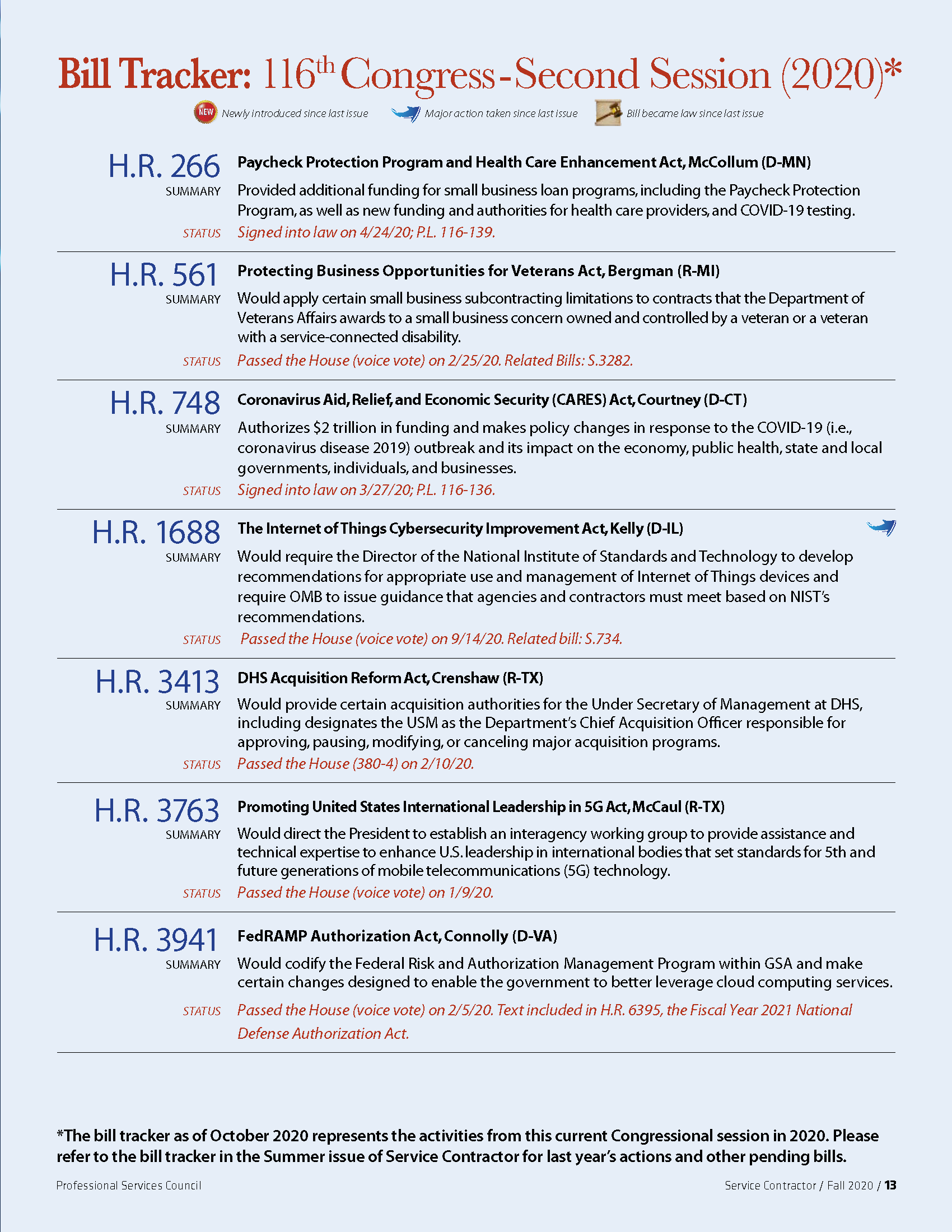 PSC Bill Tracker Overview